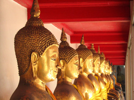 Line of Golden Buddhas